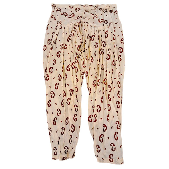 Ying Yang Harem Balloon Baggy PJs Pants Women Sz XL Peach Gypsy Hippie Boho Yoga - Picture 1 of 16
